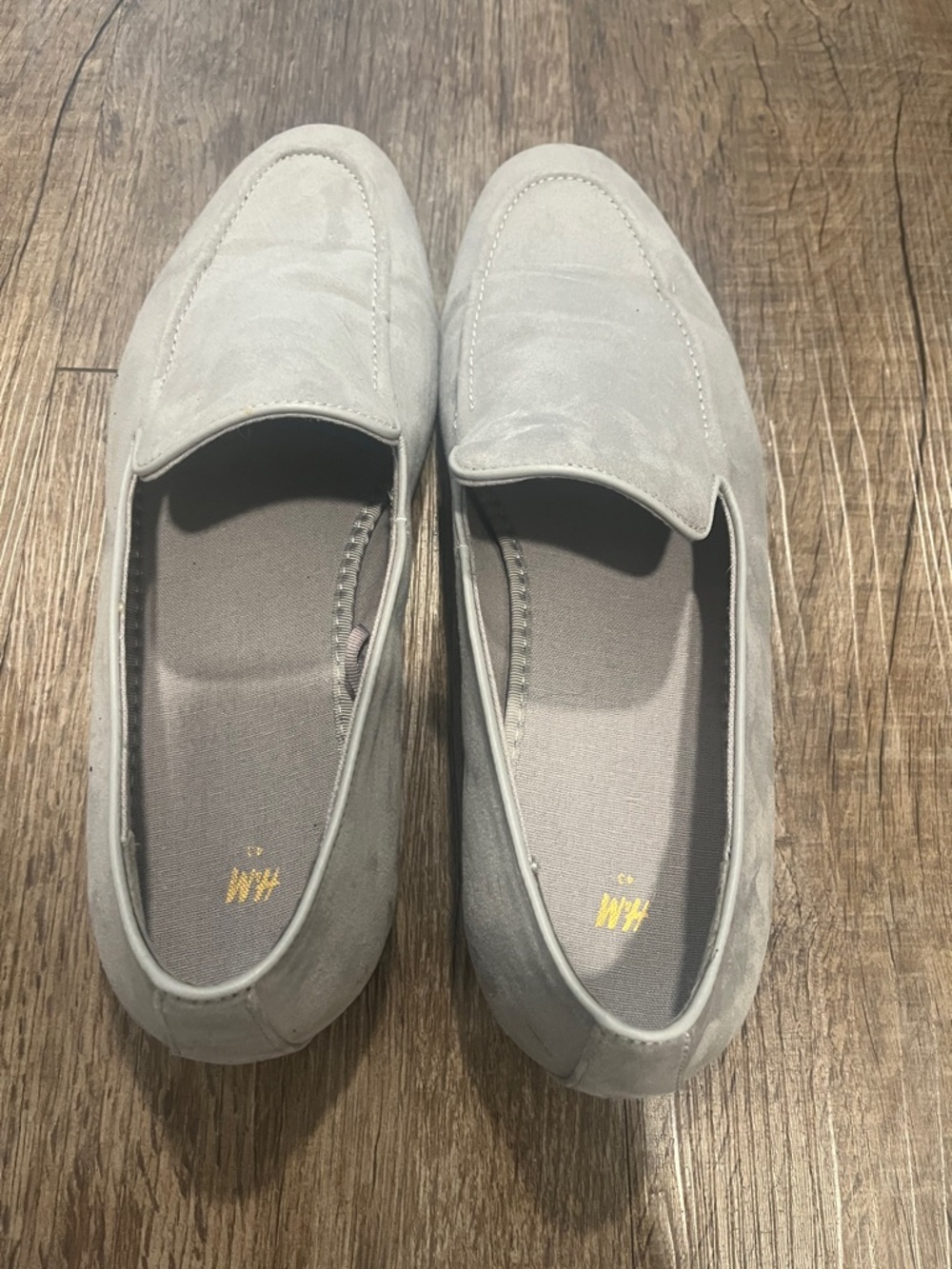 H&M Light Grey Suede Loafers - Men’s Slip-On Flats